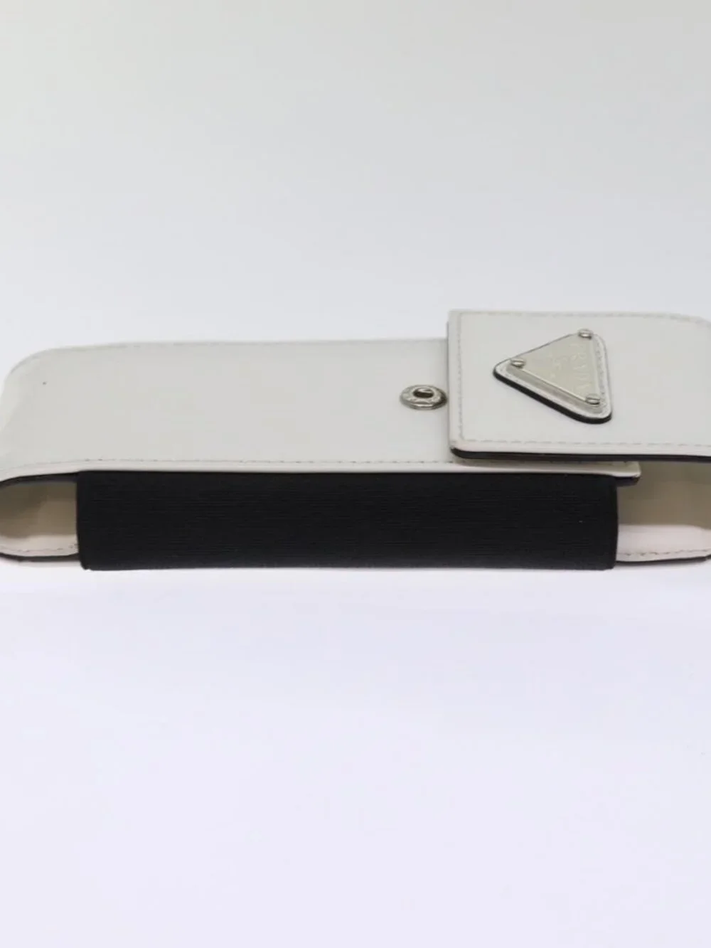 PRADA Cell Phone Case Patent leather White Auth 75214V